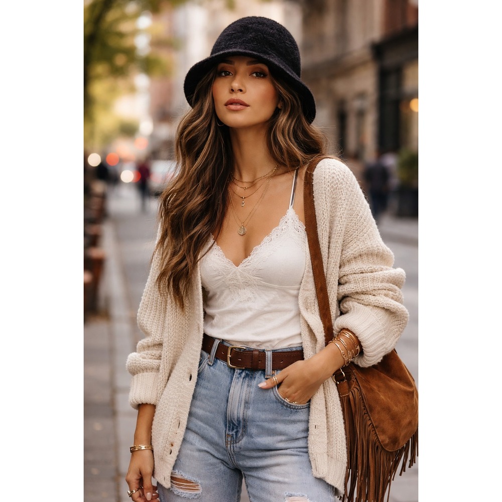 J. Crew Women's Bucket Hat Cap One Size Fits Most Black chic boho streetwear